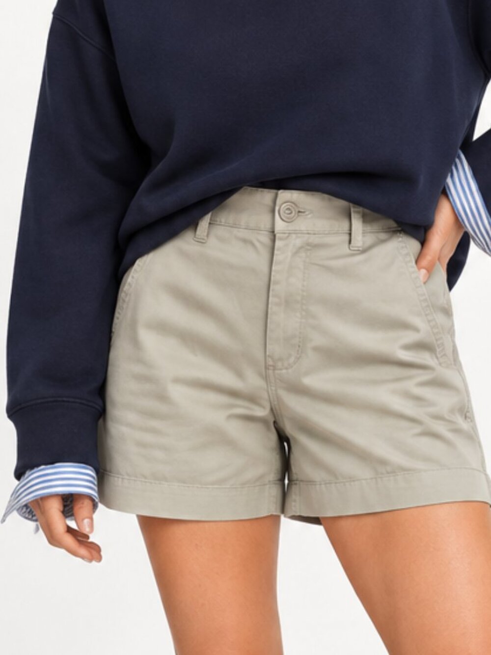 Liz Claiborne Khaki Chino Shorts Women’s 12 New Without Tags